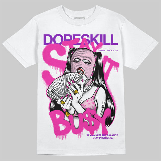 Pink Sneakers DopeSkill T-Shirt Stay It Busy Graphic Streetwear - White