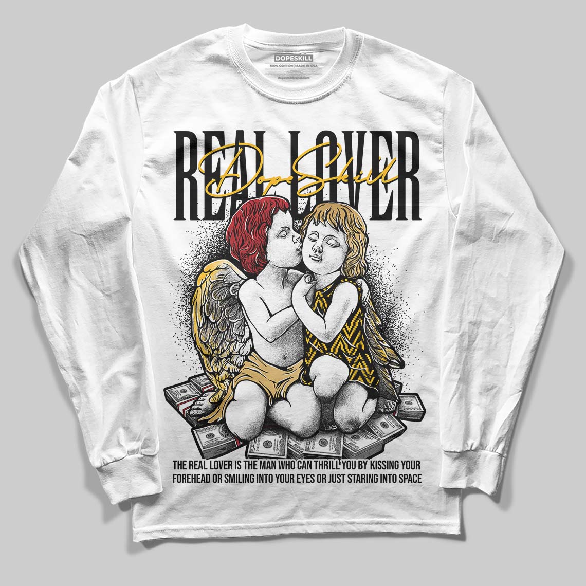 Jordan 12 Retro 'Taxi' 2025 DopeSkill Long Sleeve T-Shirt Real Lover Graphic Streetwear - White
