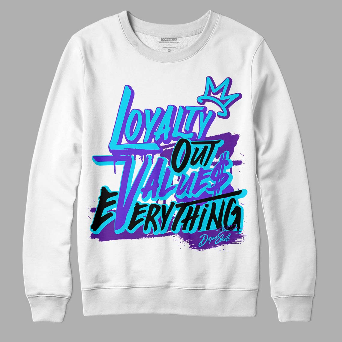 Jordan 6 "Aqua" DopeSkill Sweatshirt LOVE Graphic Streetwear - White