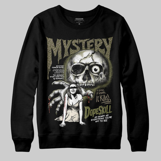 Jordan 3 “Medium Olive” aka “Family Affair” DopeSkill Sweatshirt Mystery Ghostly Grasp Graphic Streetwear - Black