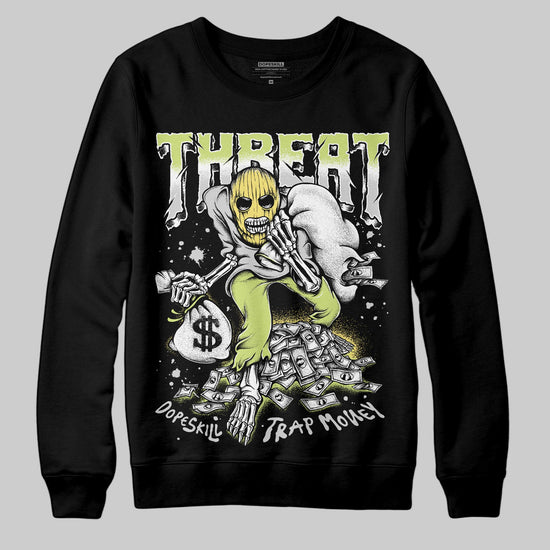 Jordan 4 GS “Light Lemon Twist” DopeSkill Sweatshirt Threat Graphic Streetwear - Black