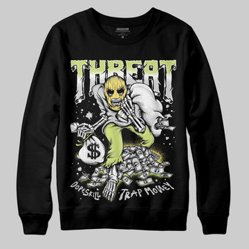 Jordan 4 GS “Light Lemon Twist” DopeSkill Sweatshirt Threat Graphic Streetwear - Black