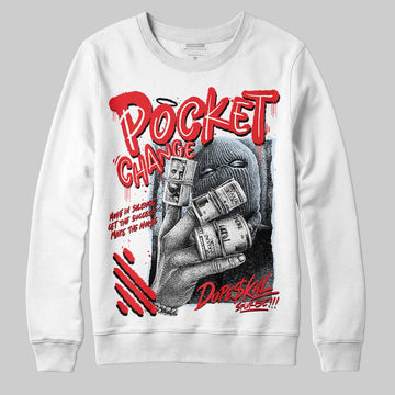 Jordan 11 Retro Cherry DopeSkill Sweatshirt Pocket Change Graphic Streetwear - White