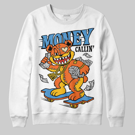 Orange, Black and White Sneakers DopeSkill Sweatshirt Money Callin' Graphic Streetwear - White