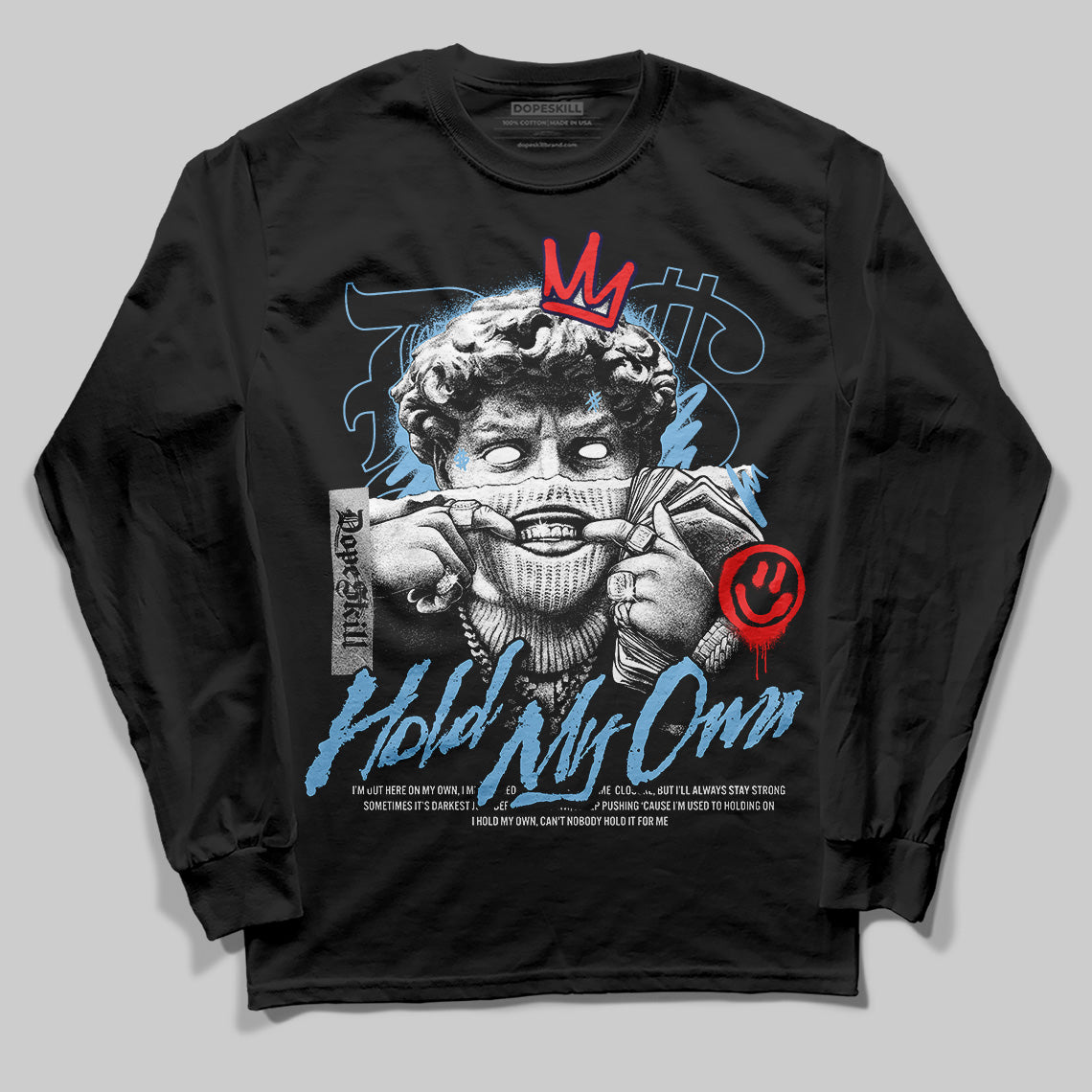 University Blue Sneakers DopeSkill Long Sleeve T-Shirt In My Way Graphic Streetwear - Black