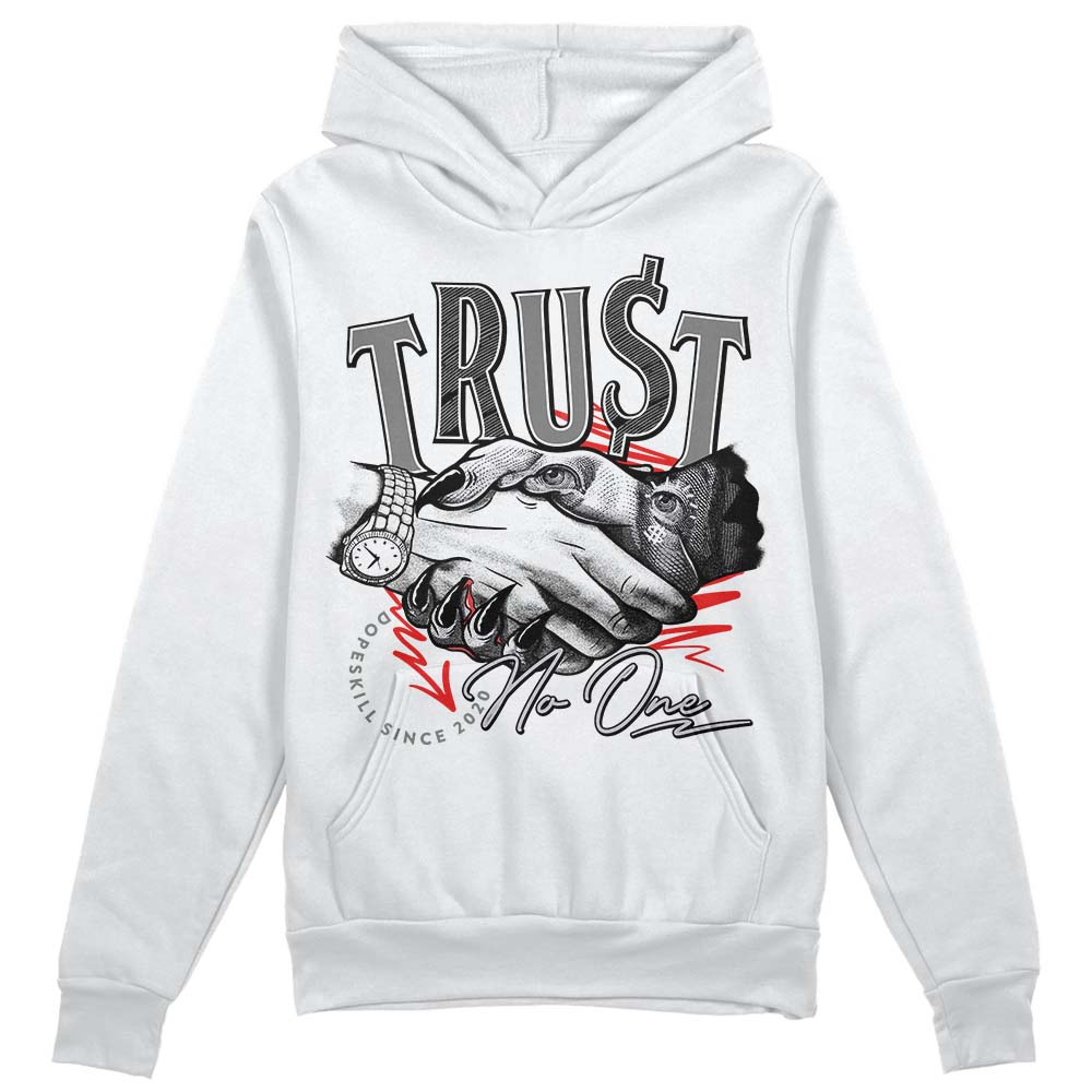 Grey Sneakers DopeSkill Hoodie Sweatshirt Trust No One Graphic Streetwear - White