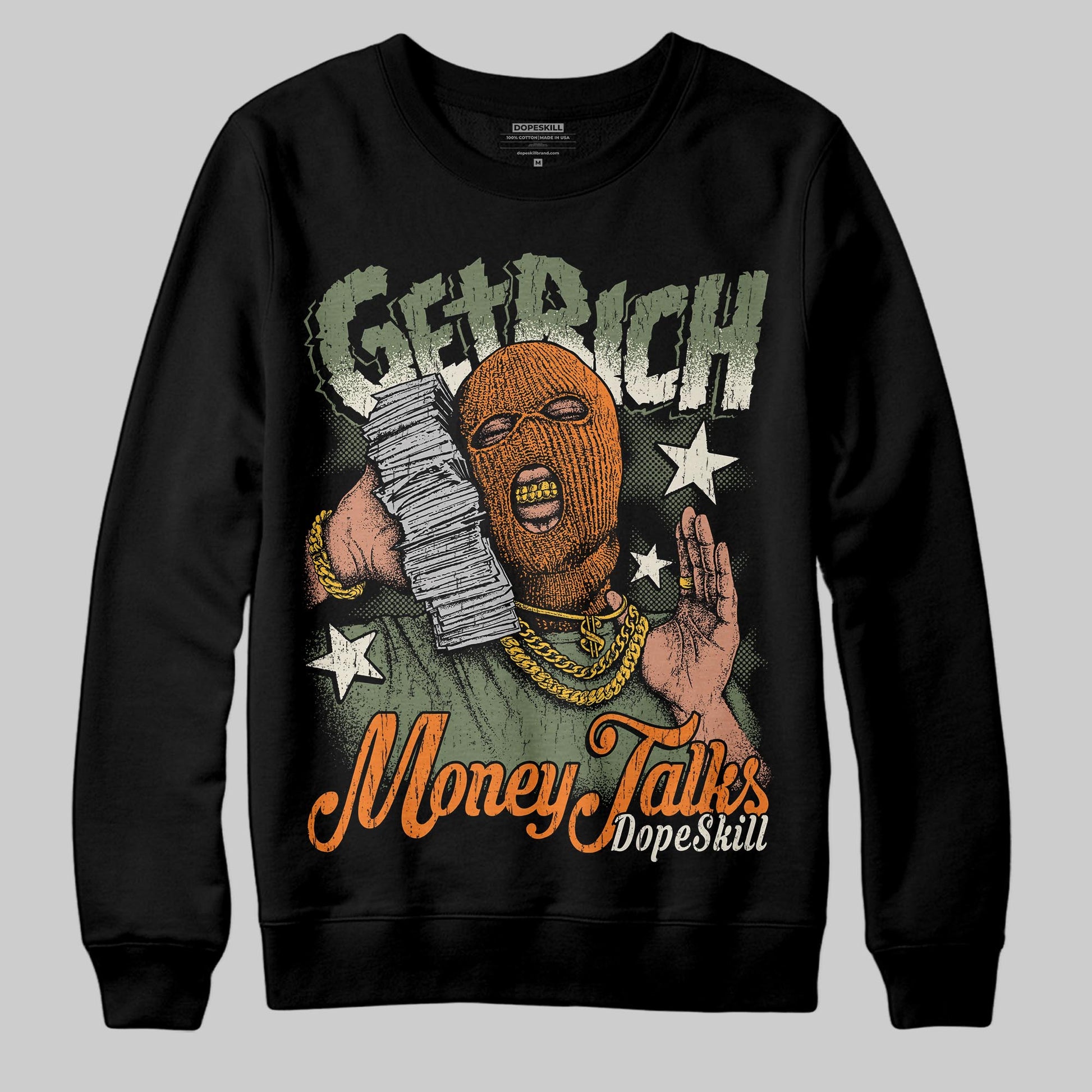 Jordan 4 Retro OG SP Undefeated (2025) DopeSkill Sweatshirt Get Rich Graphic Streetwear - Black