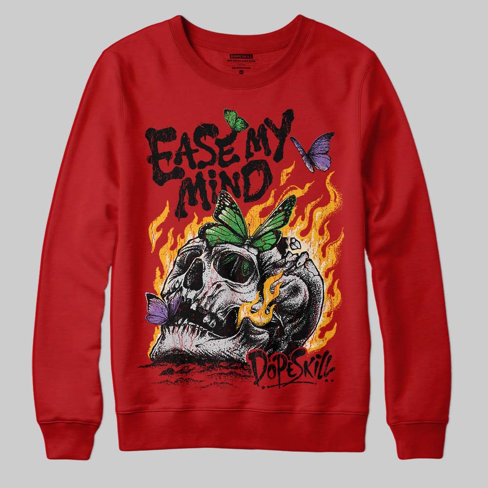 Red Sneakers DopeSkill Sweatshirt Ease My Mind Graphic Streetwear - Red