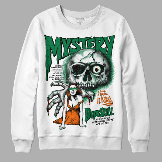 Green Sneakers DopeSkill Sweatshirt Mystery Ghostly Grasp Graphic Streetwear - White