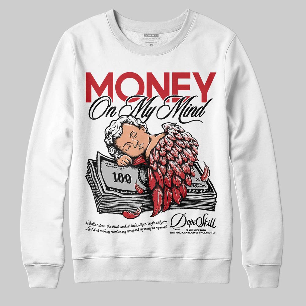 Jordan 5 Retro Fire Red Black Tongue (2025) DopeSkill Sweatshirt MOMM Graphic Streetwear - White