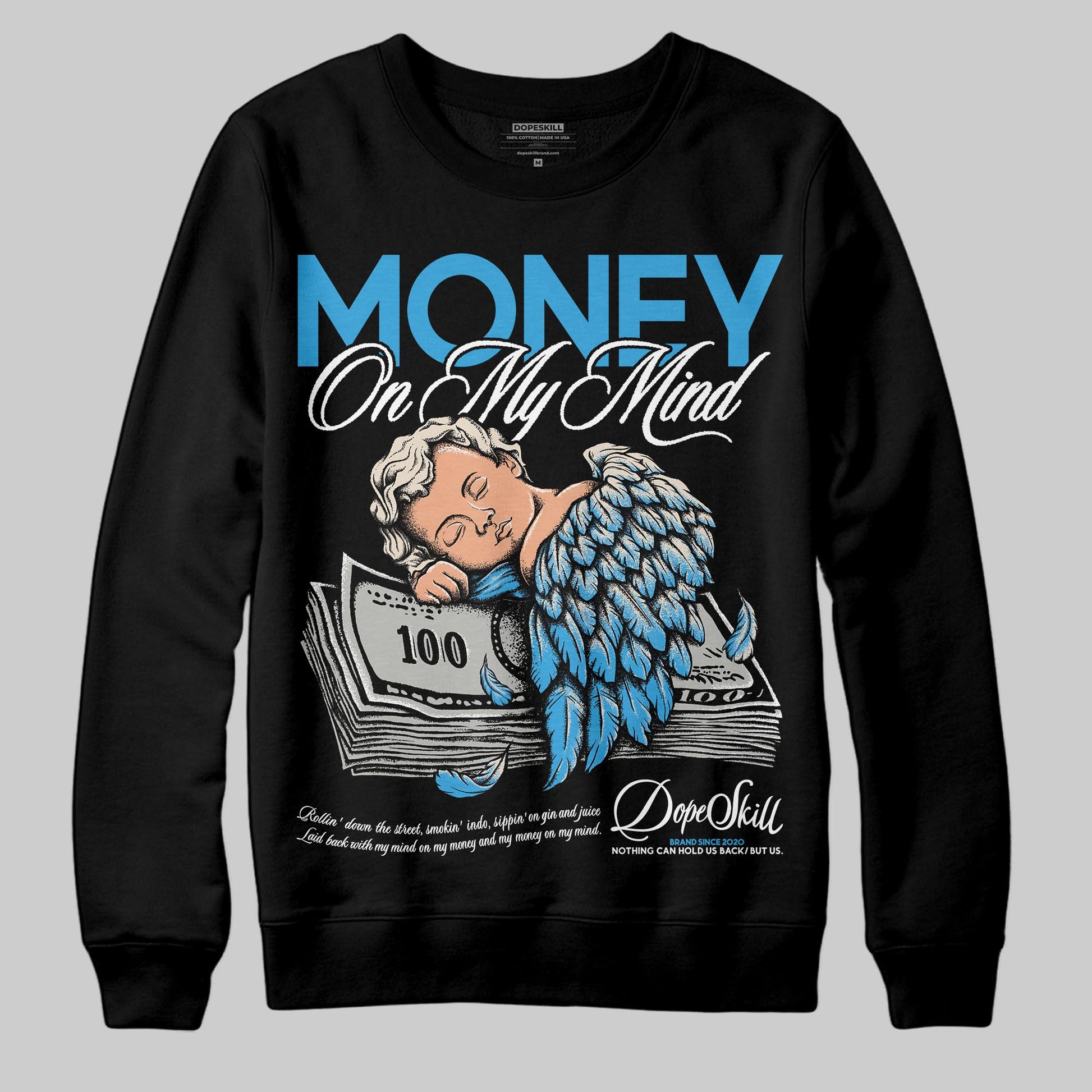 Jordan 1 High OG “UNC” Reimagined DopeSkill Sweatshirt MOMM Graphic Streetwear - Black