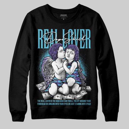 Jordan 8 Retro 'Aqua' 2025 DopeSkill Sweatshirt Real Lover Graphic Streetwear - Black