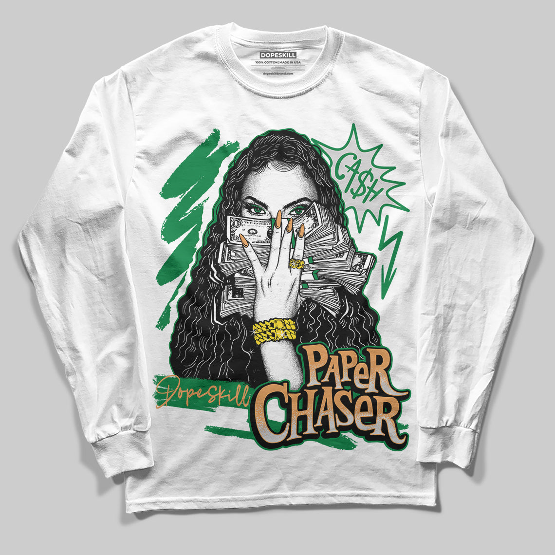 Nike SB x Jordan 4 “Pine Green” DopeSkill Long Sleeve T-Shirt NPC Graphic Streetwear - White