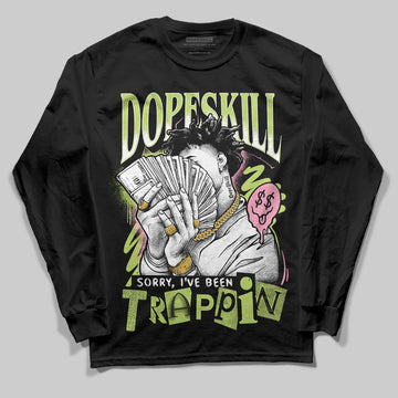 Chase B x Travis Scott x Jordan Jumpman Jack DopeSkill Long Sleeve T-Shirt Sorry I've Been Trappin Graphic Streetwear - Black