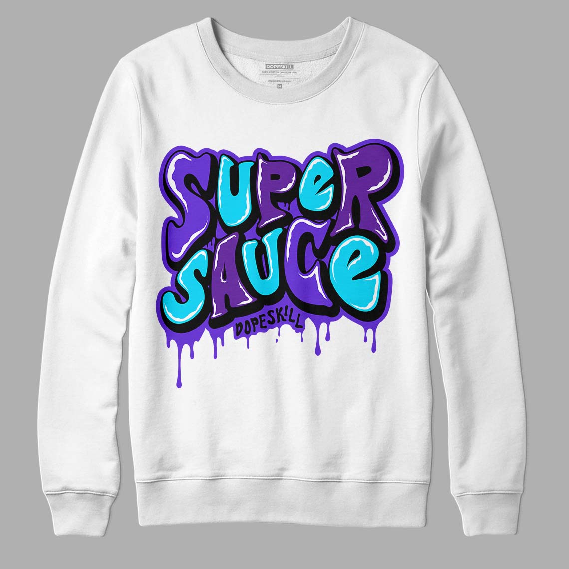 Jordan 6 "Aqua" DopeSkill Sweatshirt Super Sauce Graphic Streetwear - White