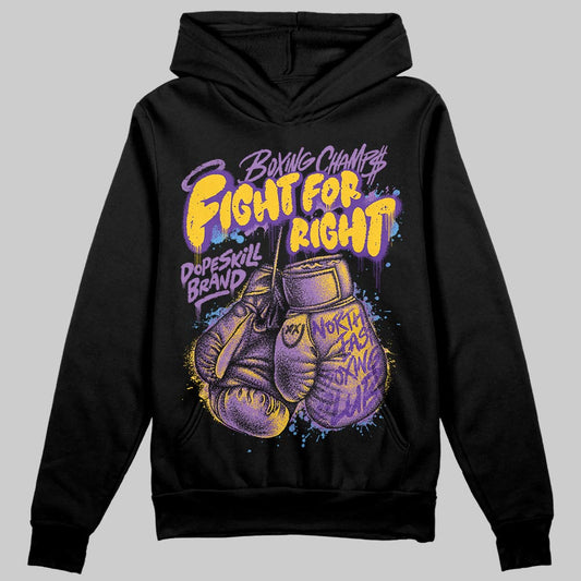 PURPLE Sneakers DopeSkill Hoodie Sweatshirt Fight For Right Graphic Streetwear - black