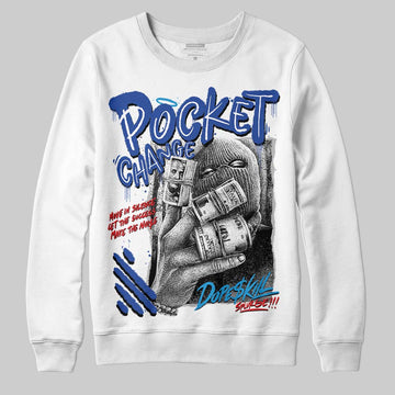 Royal Blue Sneakers DopeSkill Sweatshirt Pocket Change Graphic Streetwear - White