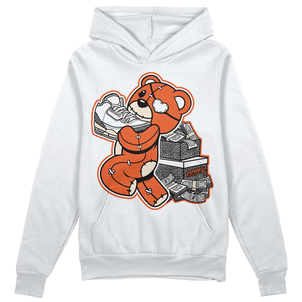 Jordan 3 Georgia Peach DopeSkill Hoodie Sweatshirt Bear Steals Sneaker Graphic Streetwear - White