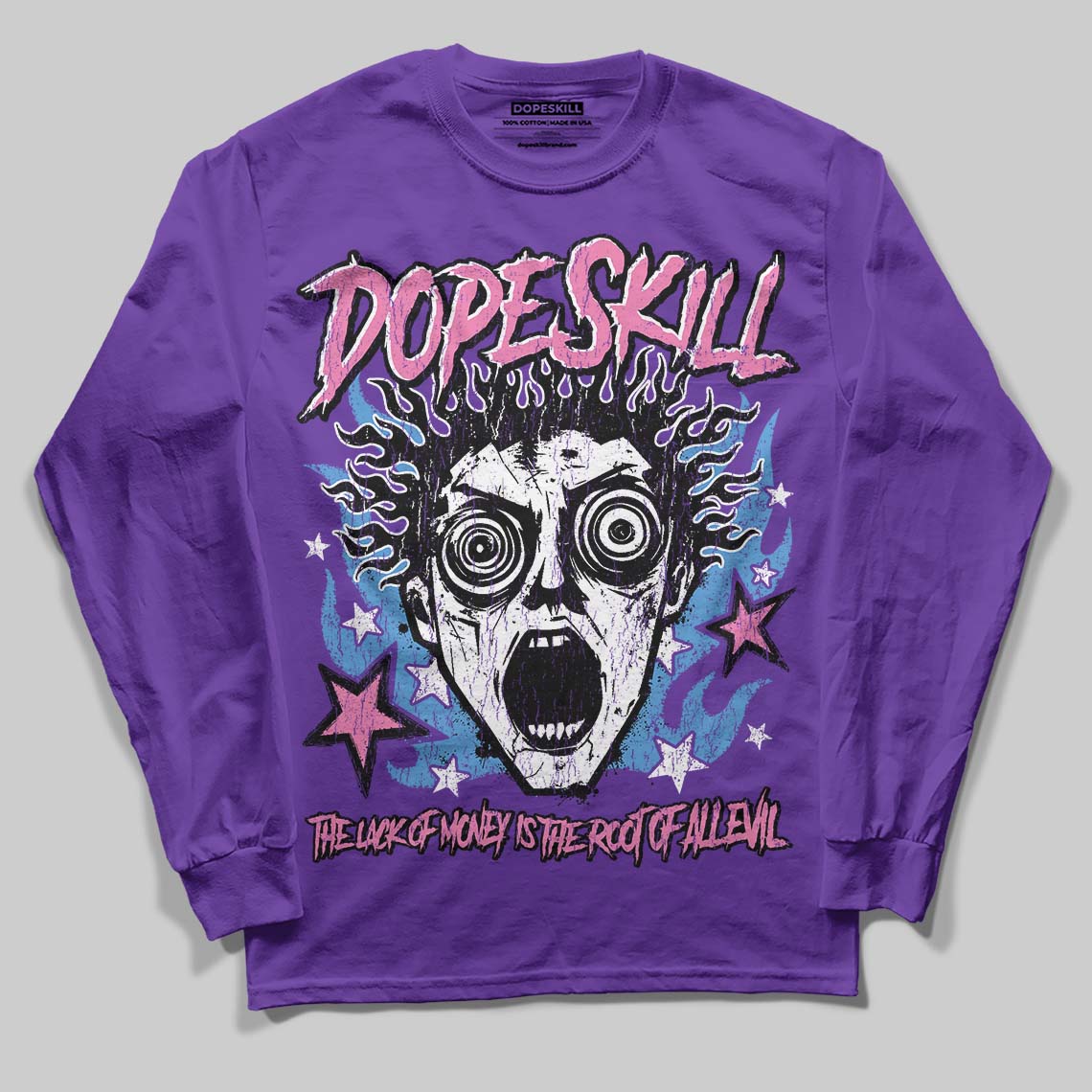 PURPLE Sneakers DopeSkill Long Sleeve T-Shirt Root of Evil Graphic Streetwear - Purple