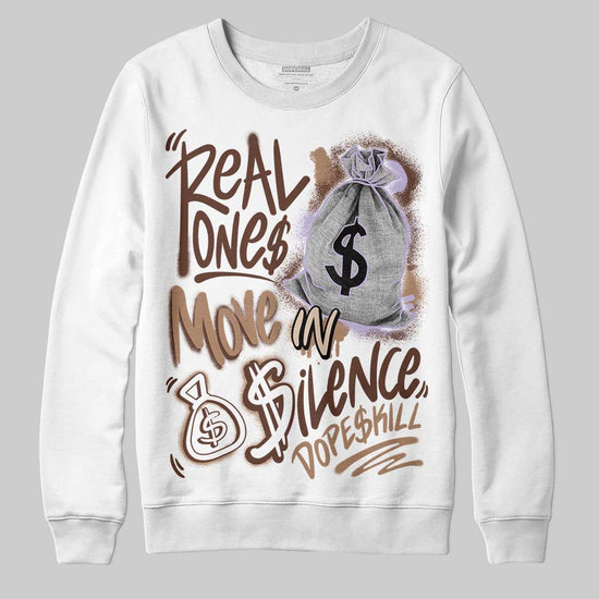 Harris Tweed x Wmns Dunk Low 'Sesame' DopeSkill Sweatshirt Real Ones Move In Silence Graphic Streetwear - White