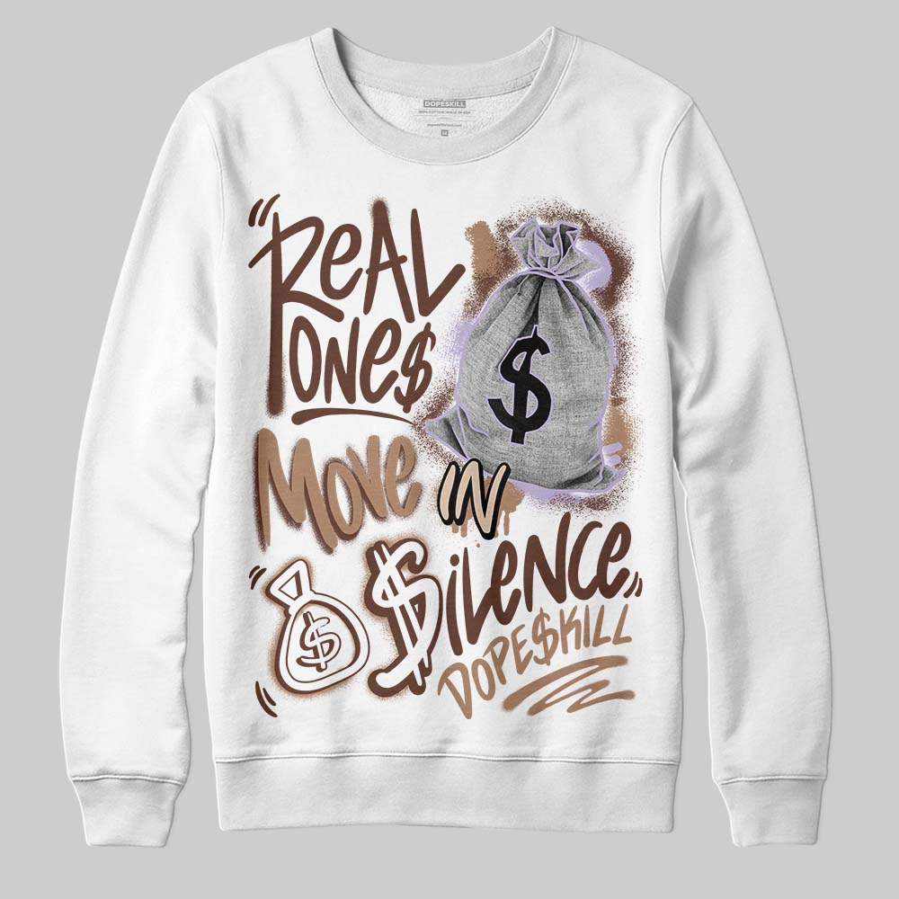 Harris Tweed x Wmns Dunk Low 'Sesame' DopeSkill Sweatshirt Real Ones Move In Silence Graphic Streetwear - White