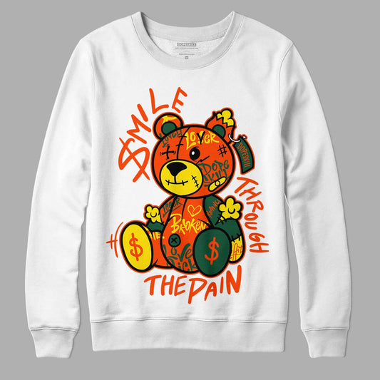 Dunk Low Team Dark Green Orange DopeSkill Sweatshirt Smile Through The Pain Graphic Streetwear - White