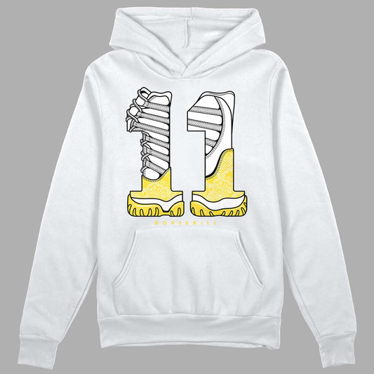 Jordan 11 Low 'Yellow Snakeskin' DopeSkill Hoodie Sweatshirt No.11 Graphic Streetwear - White