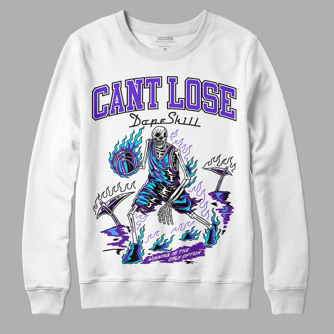 Jordan 6 "Aqua" DopeSkill Sweatshirt Cant Lose Graphic Streetwear - White