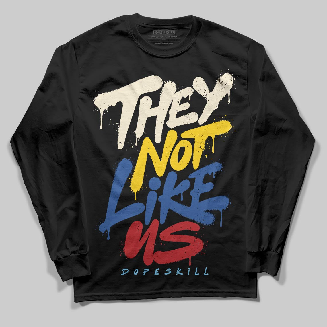 Jordan 17 Retro Low SP Infinite Archives DopeSkill Long Sleeve T-Shirt They Not Like Us Graphic Streetwear - black