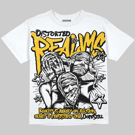 Yellow Sneakers DopeSkill Oversize Print T-Shirt Distorted Realms Graphic Streetwear