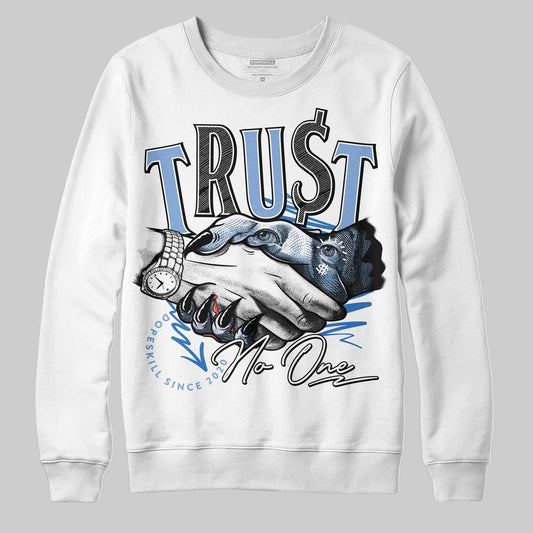 Jordan 4 WMNS 'Forget Me Not' DopeSkill Sweatshirt Trust No One Graphic Streetwear - White