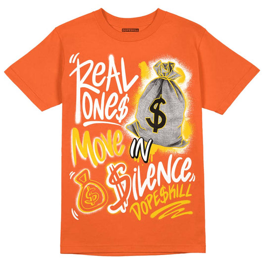 Jordan 3 Georgia Peach DopeSkill Orange T-shirt Real Ones Move In Silence Graphic Streetwear
