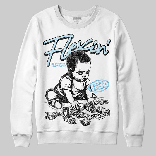 Jordan 11 Retro Legend Blue DopeSkill Sweatshirt Flexin' Graphic Streetwear - White