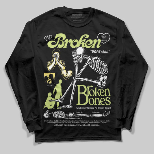 Jordan 4 GS “Light Lemon Twist” DopeSkill Long Sleeve T-Shirt Broken Bones Graphic Streetwear black