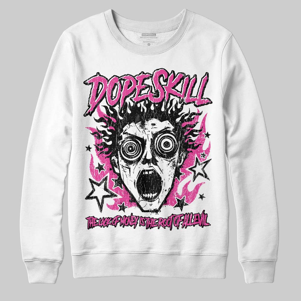 Pink Sneakers DopeSkill Sweatshirt Root of Evil Graphic Streetwear - White