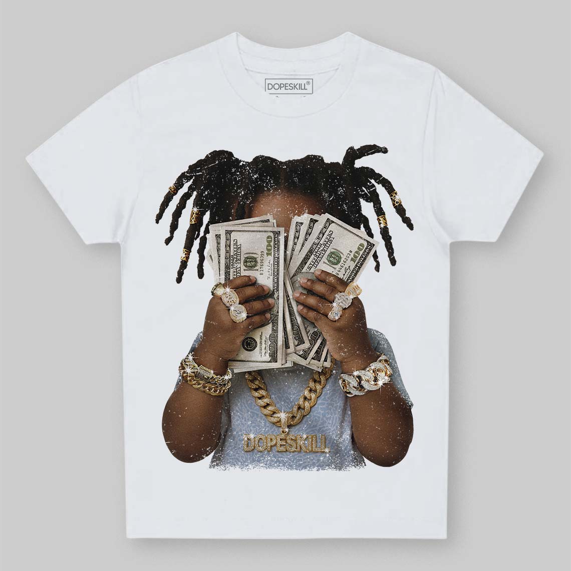 Jordan 3 GS “Cobalt Bliss” DopeSkill Toddler Kids T-shirt Rich Youth Graphic Streetwear - White