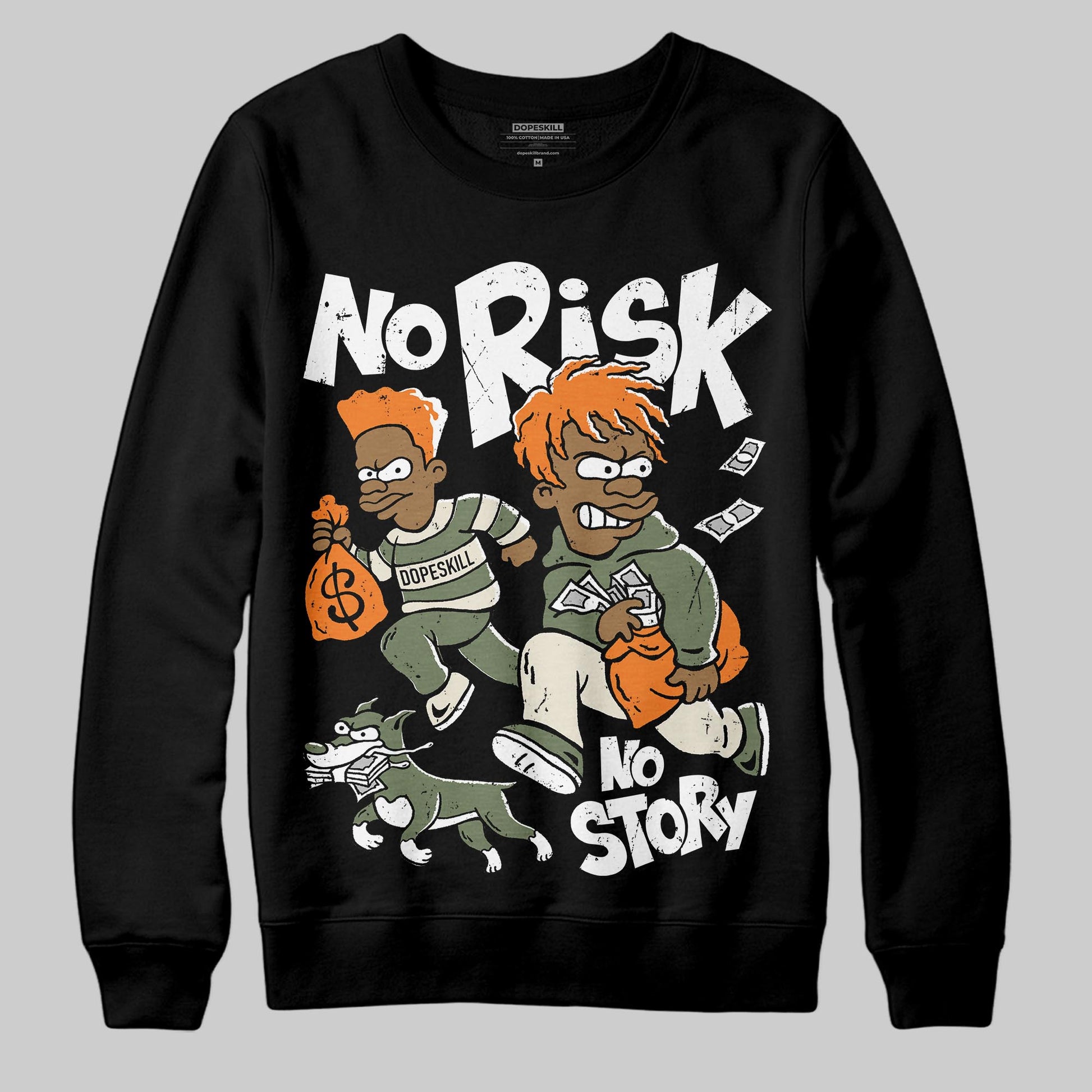 Jordan 4 Retro OG SP Undefeated (2025) DopeSkill Sweatshirt No Risk No Story Graphic Streetwear - black