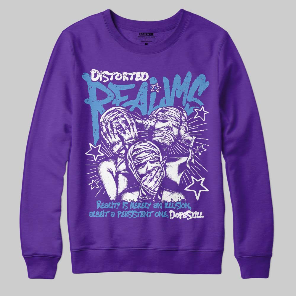 PURPLE Sneakers DopeSkill Sweatshirt Distorted Realms Graphic Streetwear - Purple