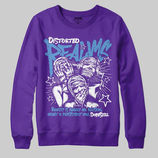 PURPLE Sneakers DopeSkill Sweatshirt Distorted Realms Graphic Streetwear - Purple