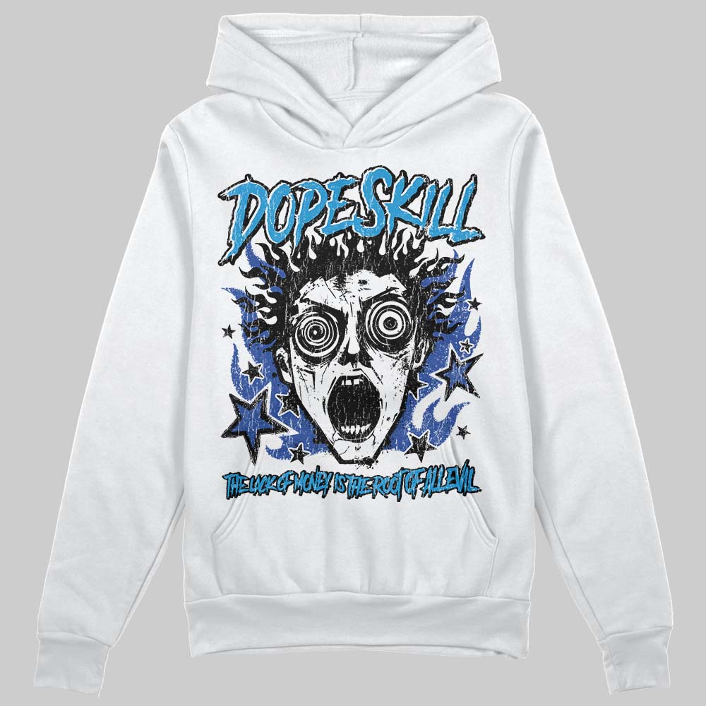 Royal Blue Sneakers DopeSkill Hoodie Sweatshirt Root of Evil Graphic Streetwear - White