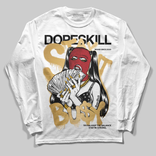 Jordan 12 Retro 'Taxi' 2025 DopeSkill Long Sleeve T-Shirt Stay It Busy Graphic Streetwear - White