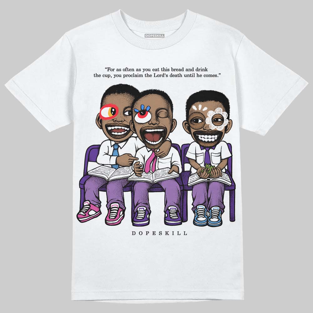 PURPLE Sneakers DopeSkill T-Shirt First Sunday Graphic Streetwear - White
