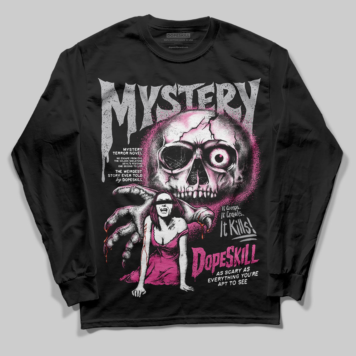 Asics Gel-Kayano 14 ‘Cream Sweet Pink’ DopeSkill Long Sleeve T-Shirt Mystery Ghostly Grasp Graphic Streetwear - Black