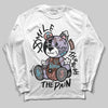 Harris Tweed x Dunk Low Denim Turquoise and Baroque Brown DopeSkill Long Sleeve T-Shirt Smile Through The Pain Graphic Streetwear - White