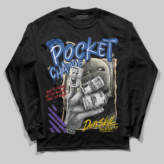 Jordan 17 Retro Low SP Infinite Archives DopeSkill Long Sleeve T-Shirt Pocket Change Graphic Streetwear - Black