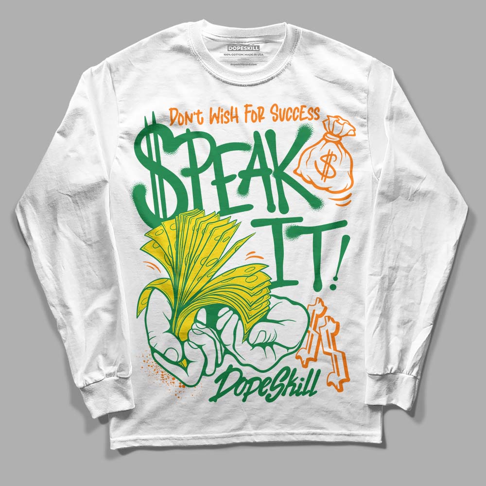 Dunk Low Reverse Brazil DopeSkill Long Sleeve T-Shirt Speak It Graphic Streetwear - White