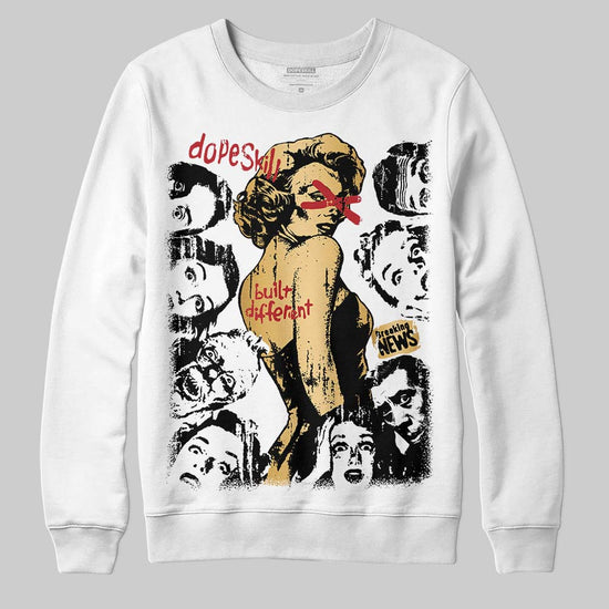 Jordan 12 Retro 'Taxi' 2025 DopeSkill Sweatshirt Built Different Graphic Streetwear - White