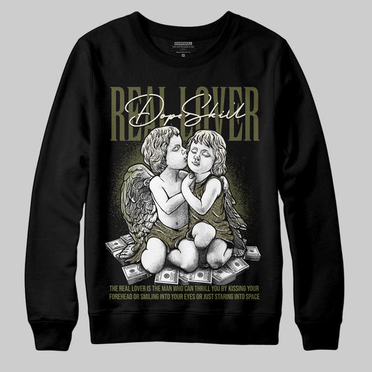 Jordan 3 “Medium Olive” aka “Family Affair” DopeSkill Sweatshirt Real Lover Graphic Streetwear - black