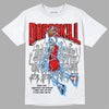 Jordan 4 Retro Red Cement DopeSkill T-Shirt Thunder Dunk Graphic Streetwear - White 