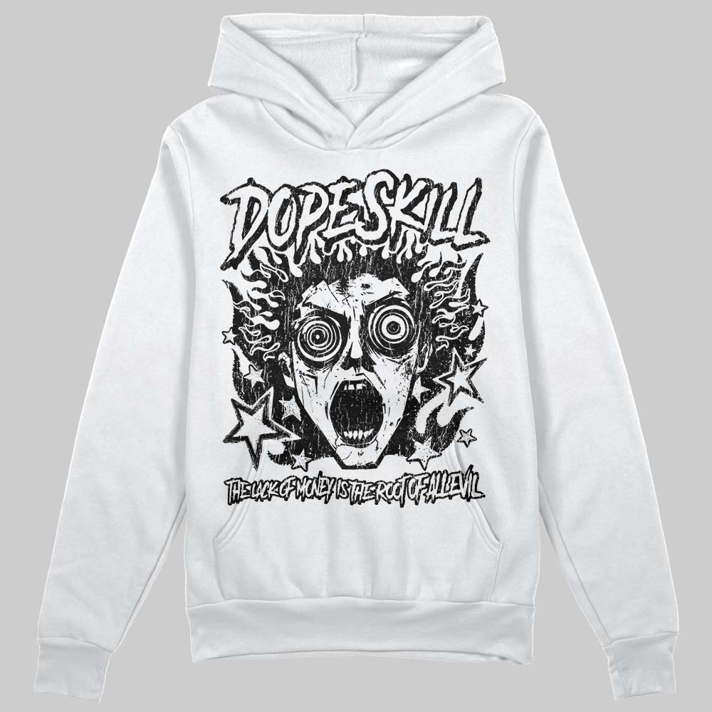 Black and White Sneakers DopeSkill Hoodie Sweatshirt Root of Evil Graphic Streetwear - White